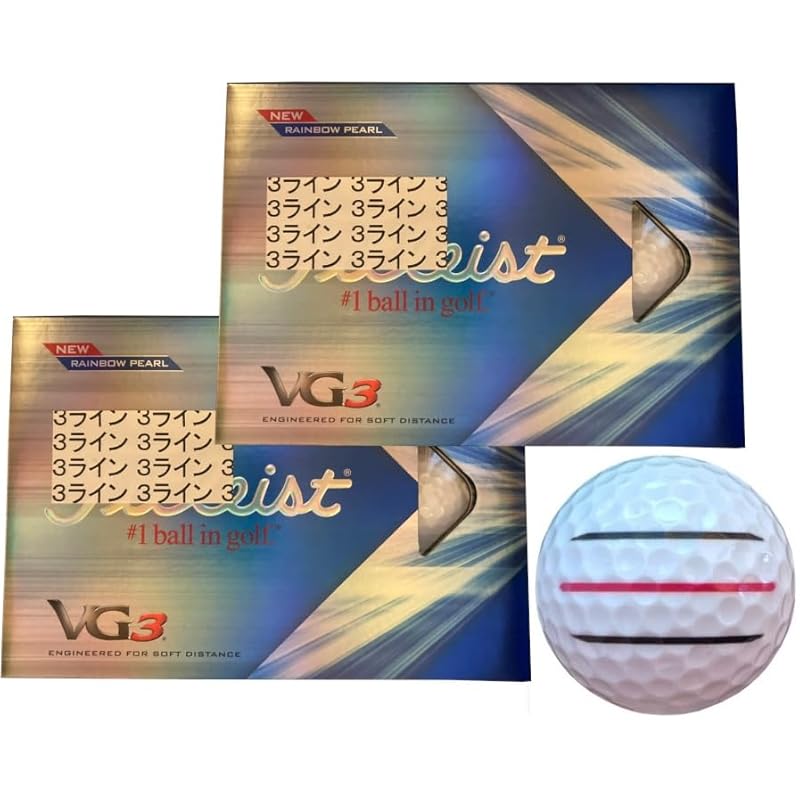 

[Hapiraki_Golf Line] titleist 2022 VG3 rainbow pearl With line (2 dozen pearls_3 lines)