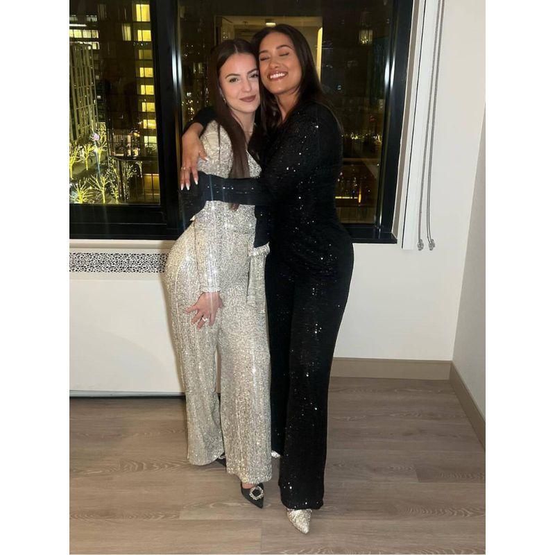 Two Piece Sequin Set Sequin Outerwear Trousers Top Set Temperament Sequins Two-piece Suit Set Formal Dress