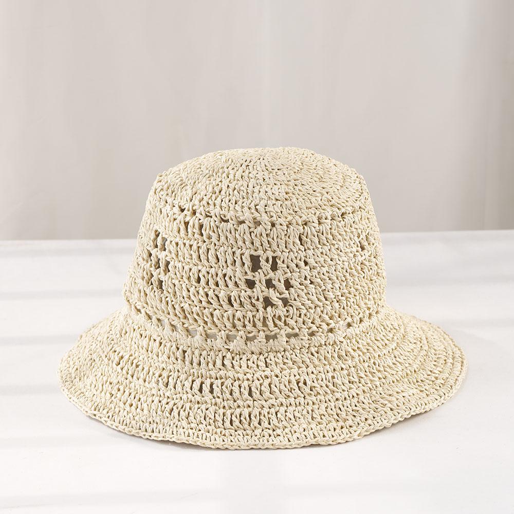 NEW Y2K Beach Korean Straw Hat Summer Women Visor Bucket Hat Fisherman Hat Hand Weaving Panama Girl Fishing Handmade Sun Hats