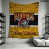 Name Custom Pittsburgh Pirates Wall Tapestry Aesthetic Wall Hanging Printed Fabric Blanket Decorative Tapestries for Bedroom Living Room Home Decor