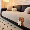 Cartoon Cat Sofa Cover Fabric Anti Cat Scratch Straight Row Sofa Cushion Cover Skin Friendly and Warm Suitable for All Seasons