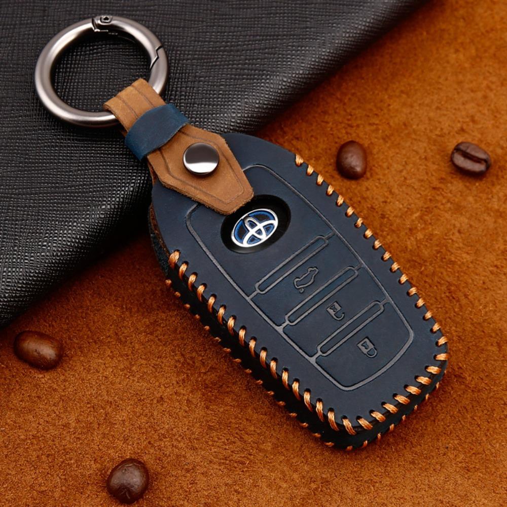 Für Toyota Autoschlüsselhülle Top-Grain Crazy Horse Leder Schlüsselhülle Luxus Schlüsselhülle Premium Schutz
