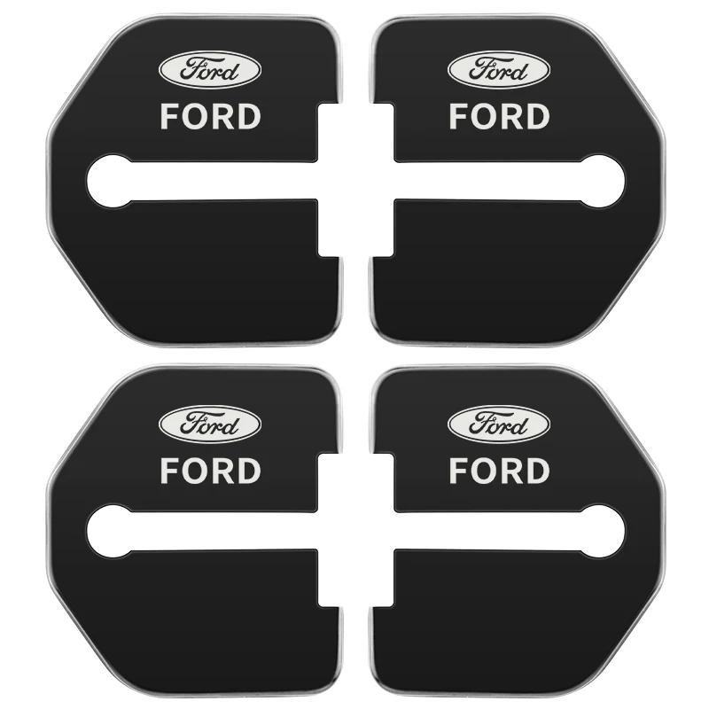 Adesivo per Auto 4pz Copertura Decorativa di Protezione Serratura Porta Emblema custodia per Ford Kuga Territory Focus RS Escort Fiesta Mondeo Accesso