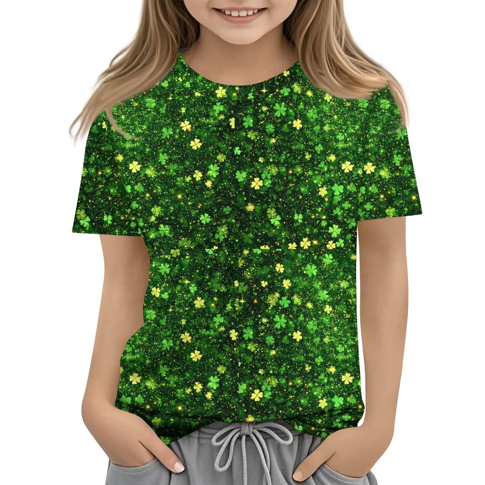 

Детская мода повседневная с короткими рукавами St. Футболка с круглым вырезом и принтом Патрика 150