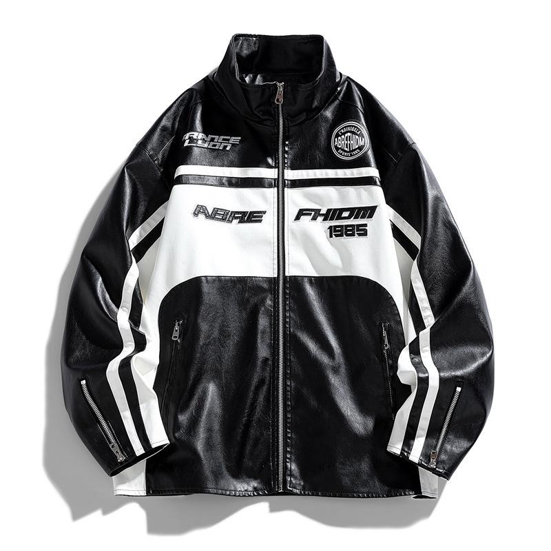 American high street retro leather jacket men's autumn tide brand couple leather jacket heavy ruffian handsome versatile locomotive clothing
