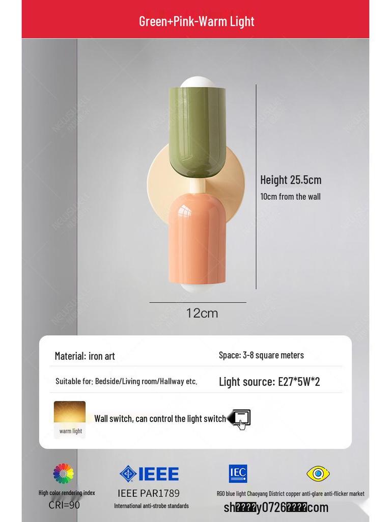 Nordic Mid-Century Cream Bedroom Wall Lamp: Designer Bedside & Living Room Decorative Lighting for Home or Hotel.