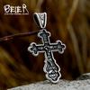 Beier Stainless Steel Men's Christian Christ Jesus Bible Jesus Exorcist Cross Pendant Chain Necklace Jewelry LLLHP199P