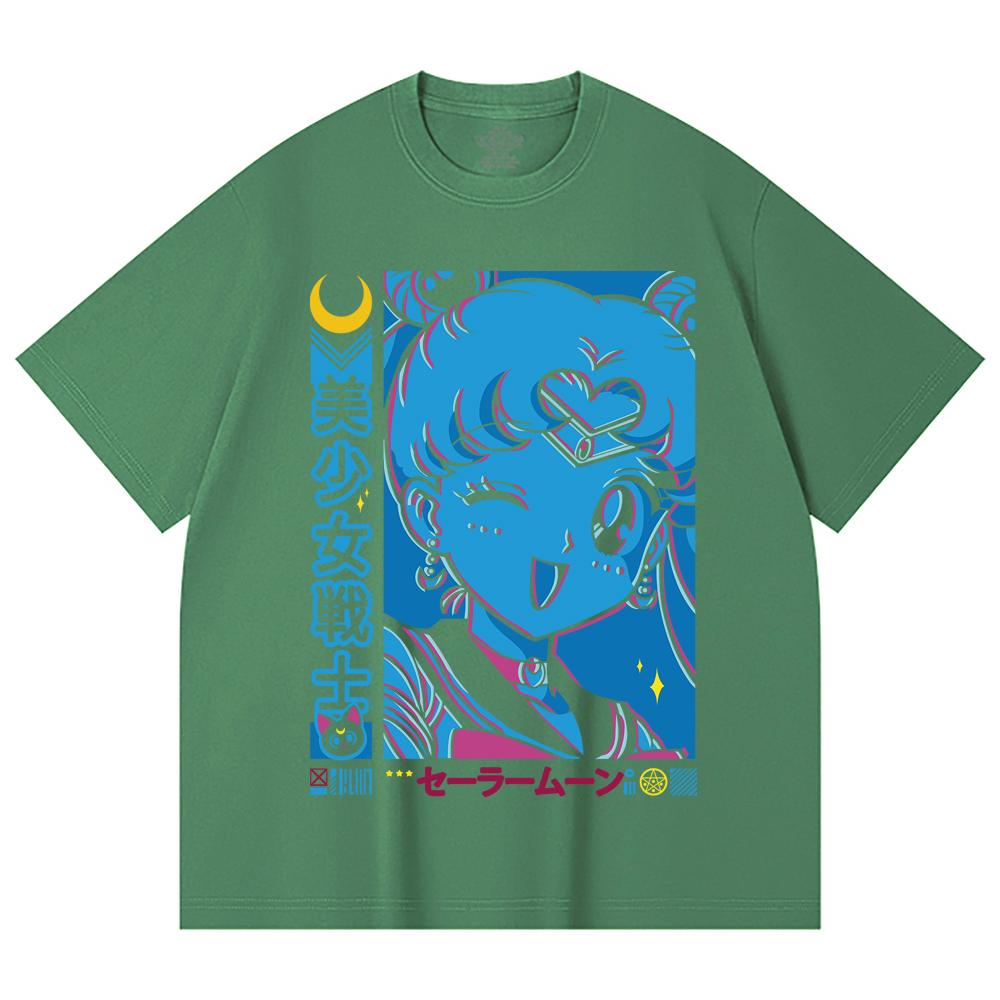 230 Gsm 100% Cotton Sailor Moon V13 Print Unisex Heavy Cotton T Shirt