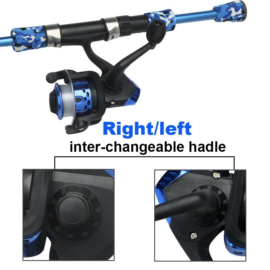 FTK Fishing Rod Reel Combo 4.92FT Rod Fishing Reel with Line and Lure Hooks Se
