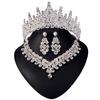 Elegant Bridal Jewelry Set Crown Necklace Earrings Hairpiece Alloy Rhinestone Wedding Party Accessories Women
