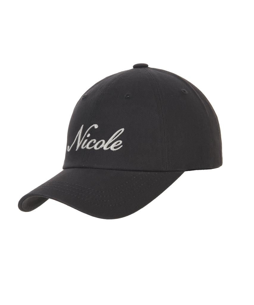 Nigaennikol Nicole Lettering Ball Cap_Charcoal