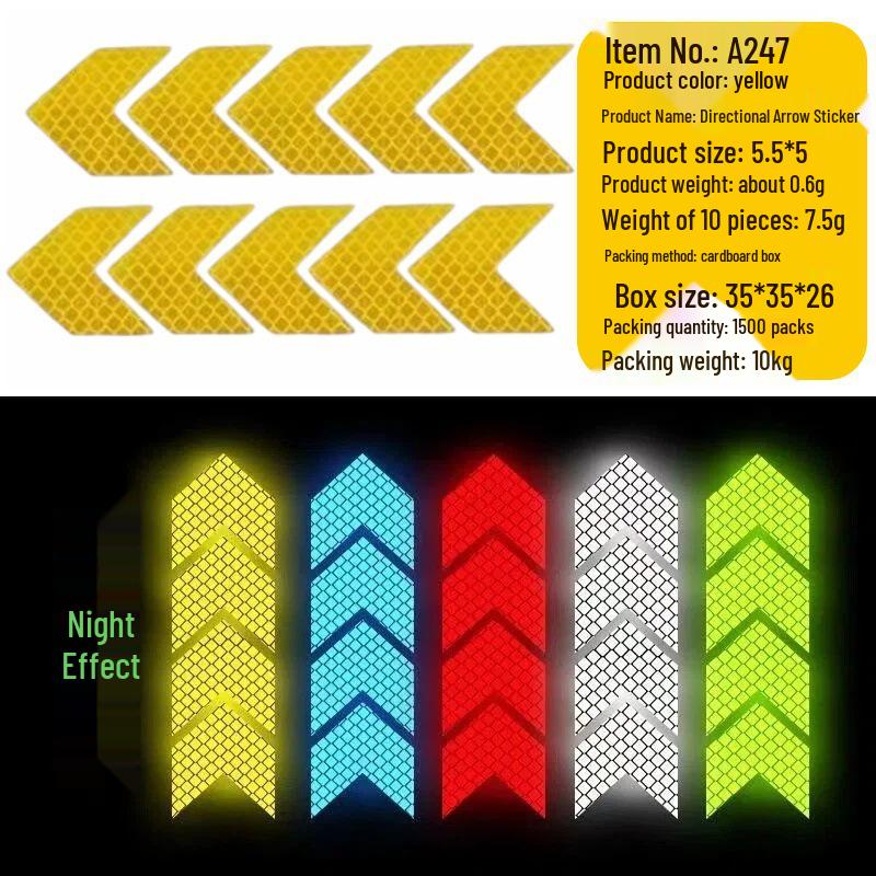 Multi-functional Waterproof Reflective Safety Stickers for Cars - Anti-collision Nighttime Visibility Strips