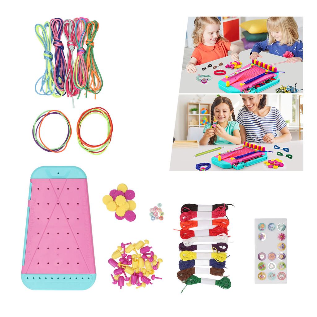 Friendship Bracelet Making Kit with 30 Strings Roped 13 Colorful Nails 30 Colorful Pegs Jewelry String DIY Arts and Crafts Toys