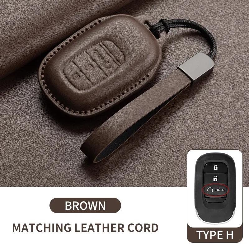 For Honda Civic 11th 2022 for Honda Civic Accord HR-V CR-V 2023 Key Fob Shell Accessories Leather Car Folding Key Cover Case