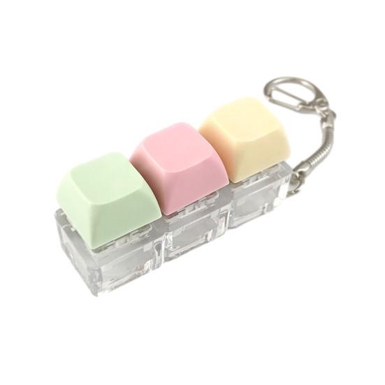 Anxiety Relief Finger Toy 3/4-Keys Keyboard Fidget Toy Stress Push Button Mini Keychain Clicker Keychain Pocket Size Mechanical Office Buster