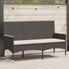 VidaXL 3-seater Garden Bench with Black Wicker Cushions, Outdoor Bench, Patio Bench, Garden Seat, Bench 365441