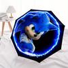1pc Sonic the Hedgehog Automatic Opening/Closing Umbrella - Portable 3-Fold Design, 8-Bone Iron Frame Outdoor Umbrella, Ideal Gift for Fans, Trav