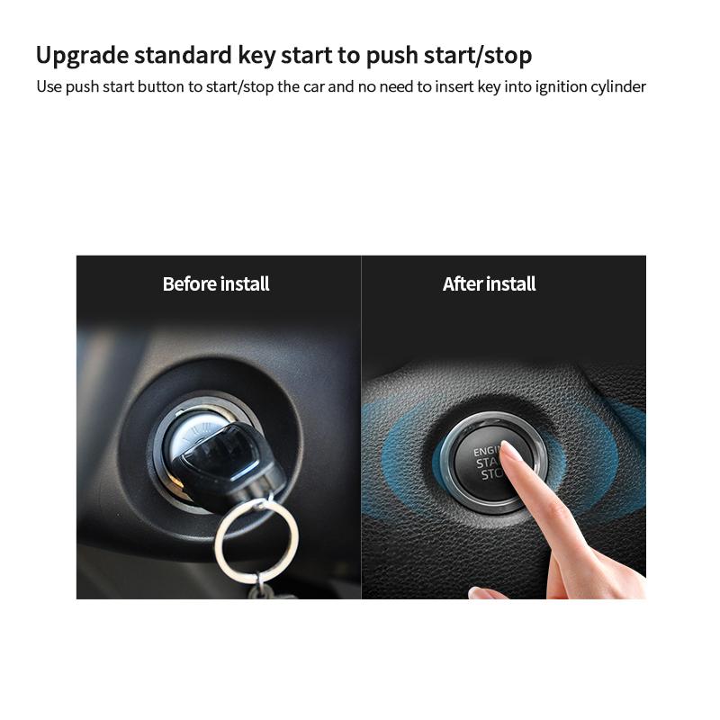 Quality Easyguard passive keyless entry car alarm hopping code auto start starter push button start NFC keypad DC12V
