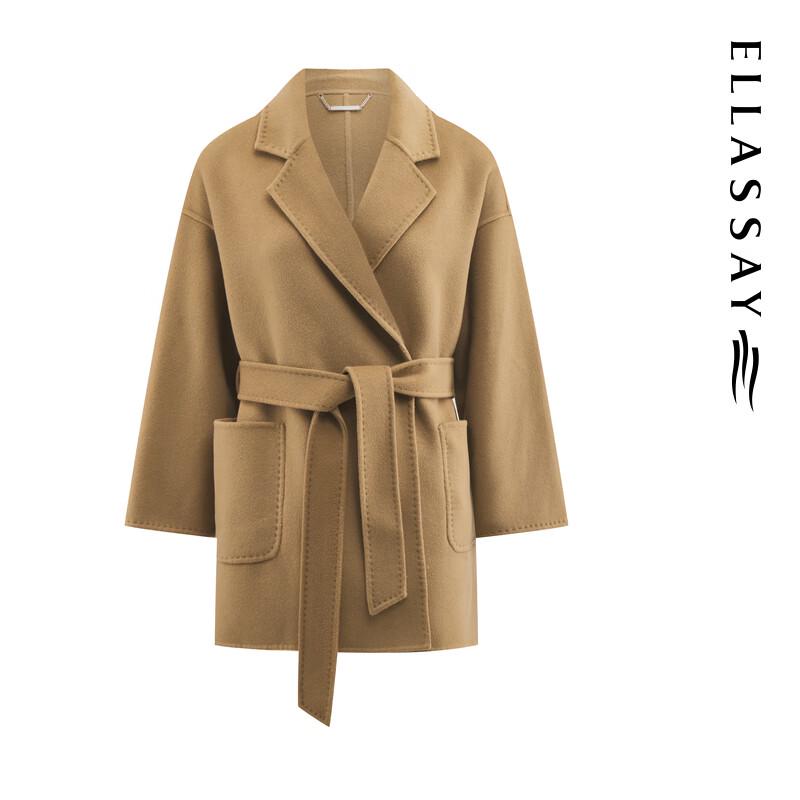 ELLASSAY Women's Lambswool Blend Wool Coat