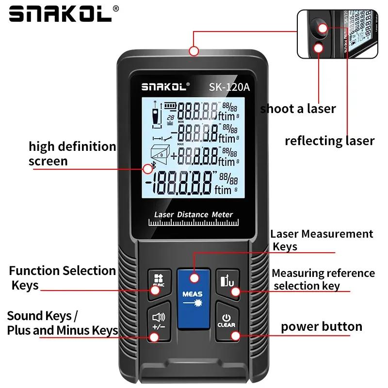 SNAKOL Laser-Entfernungsmesser Maßband Gerät - Digitaler Lineal Testwerkzeug 40m/50m/70m/100m/120m Entfernungsmesser Reichweitenmesser