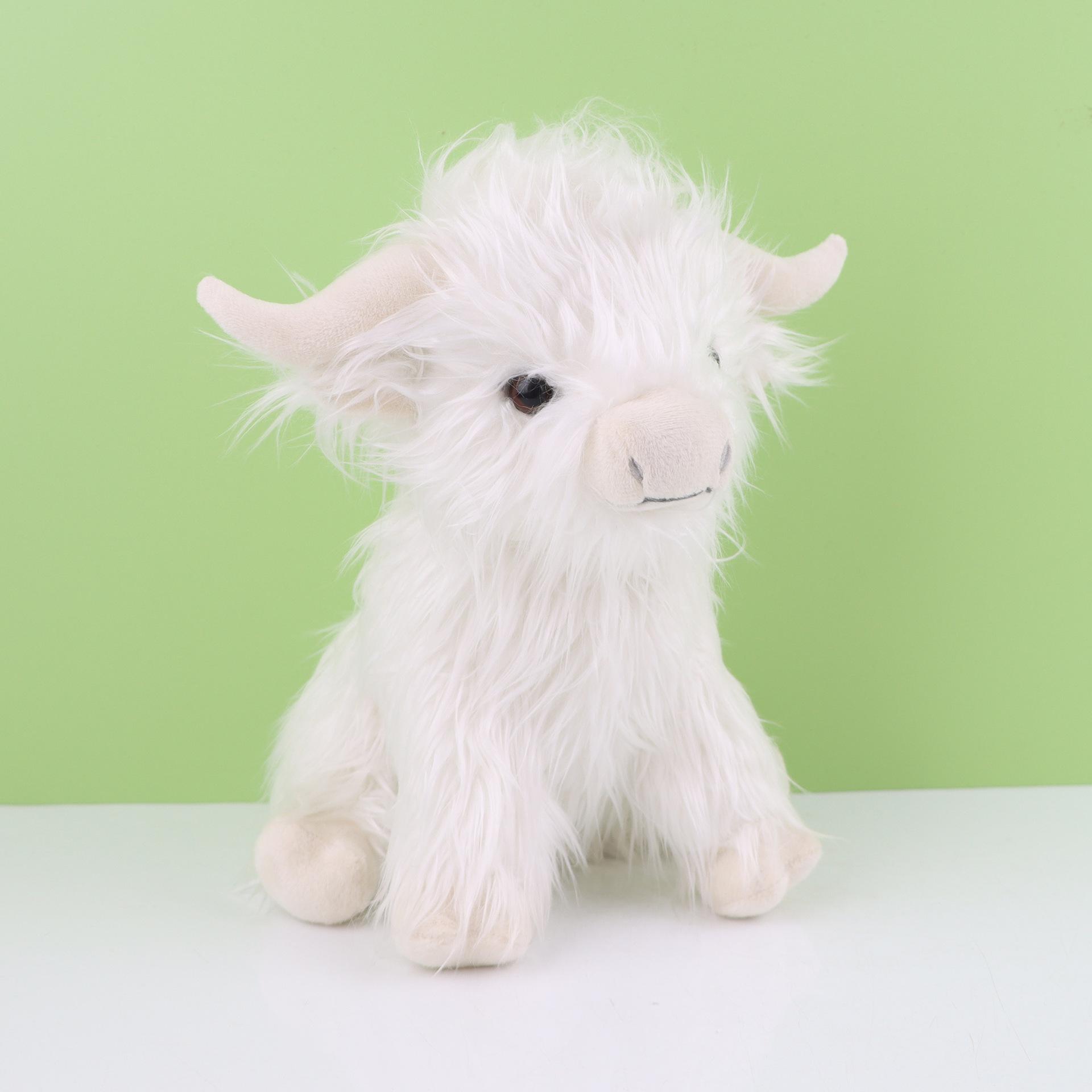 29cm Kawaii Simulation Hochlandrind Tier Plüschtier Weiches Kuscheltier Cremefarbenes Hochlandrind Plüschtier Kyloe Plüschtier Geschenk für Kinder 29cm