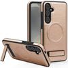 For Samsung Galaxy S25+ Case Compatible with MagSafe Kickstand Leather Phone Back Cover