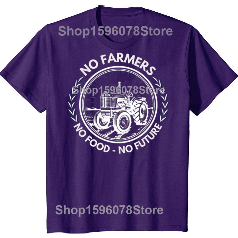 Funny Tractor No Farmers No Food Farming Agriculture Tshirts Men Fashion Casual Tshirt 100 Cotton Loose Oversized T Shirt