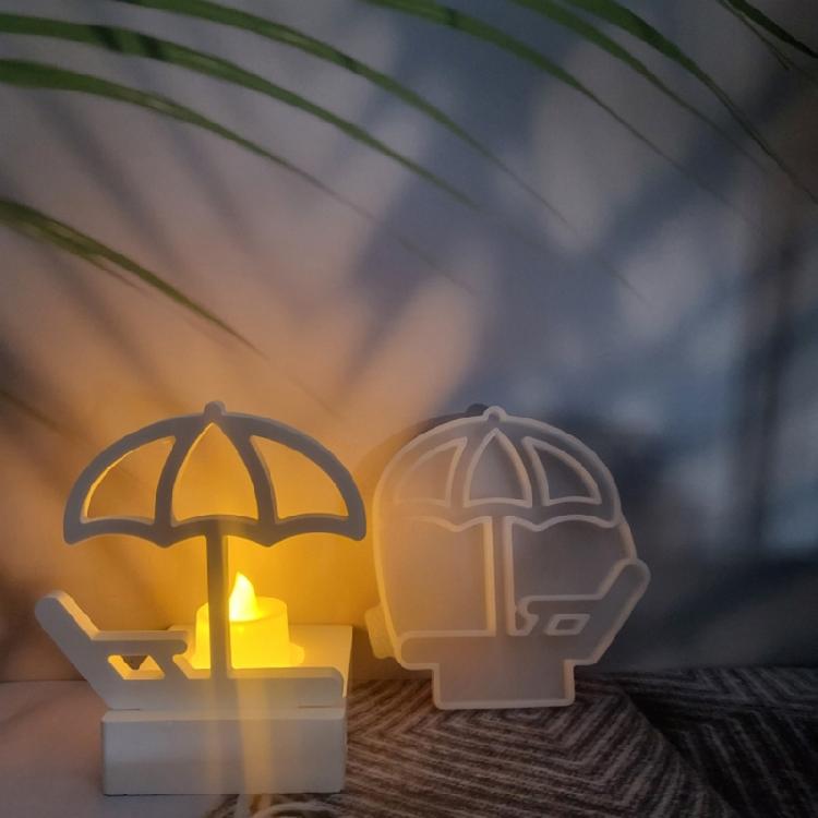 Beach Chair Parasol Candle Holder Molds Candlesticks Silicone Moulds Craft Molds