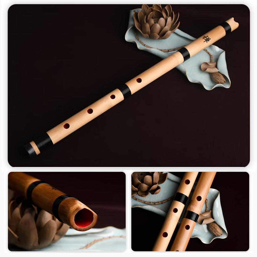 Jinchuan Shakuhachi (Japanese bamboo flute) for Beginners, Made of Madake and Shirotake bamboo, Plain BlackShito color, Easy to produce sound,