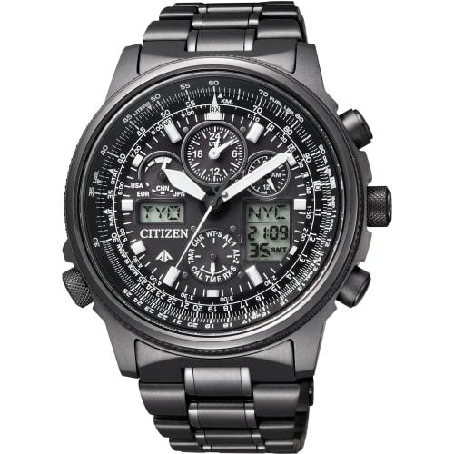 Citizen Promaster Eco-Drive Radio-Controlled Sky Series JetSetter Chronograph JY8025-59E Men's Watch, Black