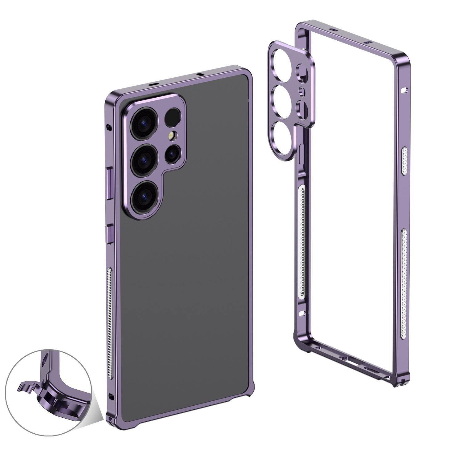 

Suitable for Samsung S25ULTRA Hippocampus Buckle Frame Mobile Phone Case S24U with Lens Metal Heat Dissipation Protective Cover Samsung S23ULTRA