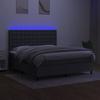 Maison Exclusive - Sommier à lattes de lit et matelas et LED Gris foncé 160x200 cm