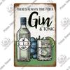 Mfoever Tin Decor Gin Brand Vintage Wine Tin Sign Metal Alcohol Plaque for Home Kitchen Bar Pub Club Man Cave Decoration Wall Decor