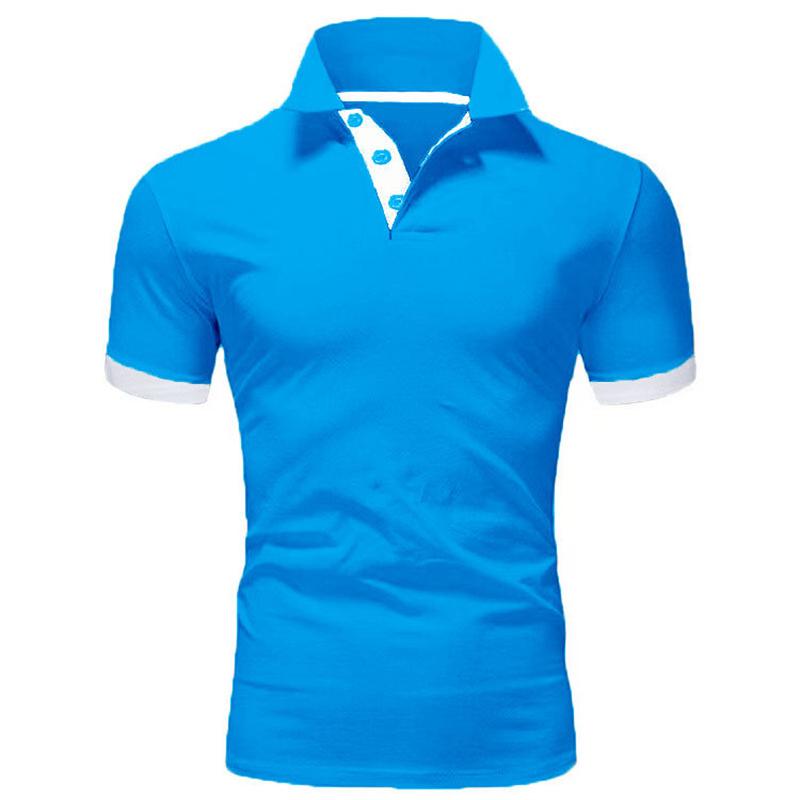 Herren T-Shirt Casual Polo Kurzarm T-Shirt Einfarbig Sport Top Mann Revers Weiß Schwarz Polos Shirts