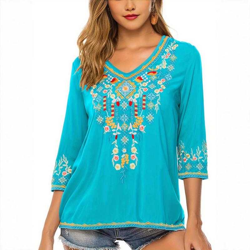 2026 New Printed Short-Sleeve Top Fashionable Summer V-Neck Women's Casual T-Shirt