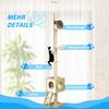 Ceiling High Cat Tree Cat House With Two Platforms Hammock Anti Tip Protection Light Brown And Beige 40 X 40 X 260 Cm
