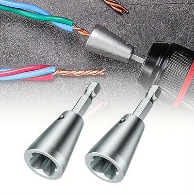 2 peças Ferramenta de Torcer Fio Conector de Torcer Fio, Ferramenta de Torcer Fio Ferramenta Descascador Ferramenta de Torcer Fio para Furadeira Elétrica, Descascamento Rápido de Fio de Cabo