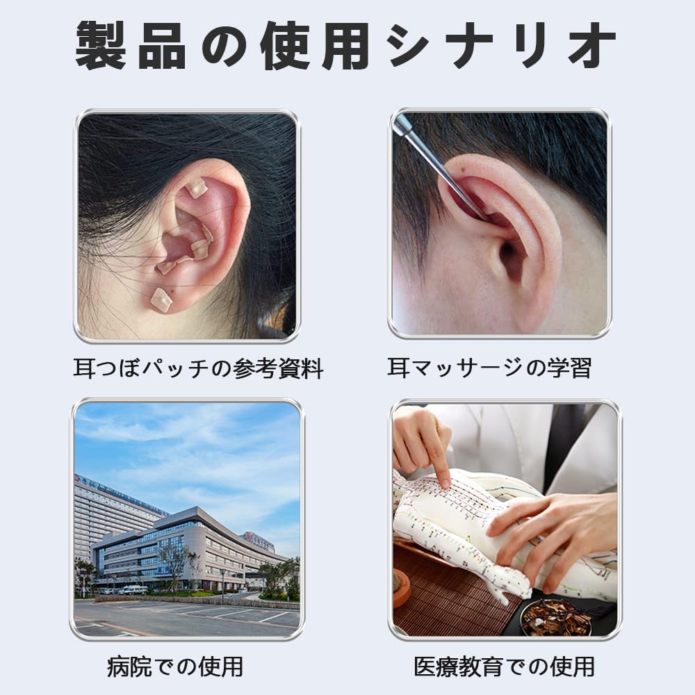 Face Gold Brass Ear Acupressure Rounded Face Myofascial Release Massager, Spring-Operated Stick, Knock-Type Spring, Tip, Positioning, Massage,