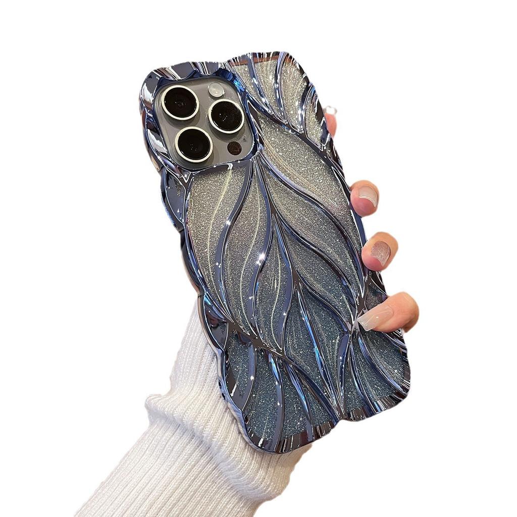 Applicable To IPhone16 Mobile Phone Case Gradient Plated Leaves Apple 15 Promax Protective Case Silicone 14