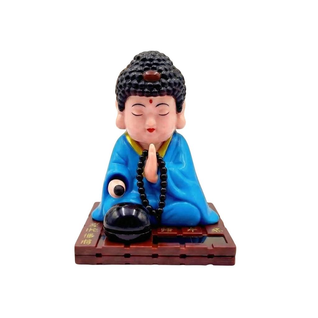 Moving Head Monk Buddha Idol Showpiece for Home Decor Car Dashboard Office | Feng Shui Spiritual Meditation Buddha Statue