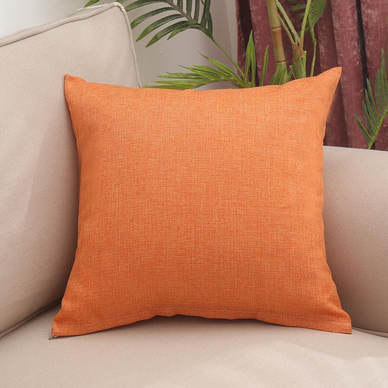 Simple Solid Color Pillow Linen Home Pillow Case Sofa Cushion