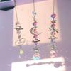 Crystal Wind Chime Moon Sun Catcher Diamond Prism Pendant Dream Catcher Rainbow Chaser Pendant Home Garden Decoration Wind Chime