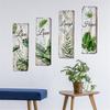 WOHAHA Wall Stickers, Stylish Plant Leaf, Green Wisteria Leaf, Nordic Wallpaper Sticker, English Text, Faux White Wood Grain, Peelable, Stylish Wall