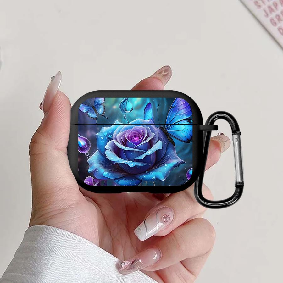 Blaue Blumen Kopfhörerhüllen Hülle für Airpods 1 4 Pro3 Pro2 Pro 2 3