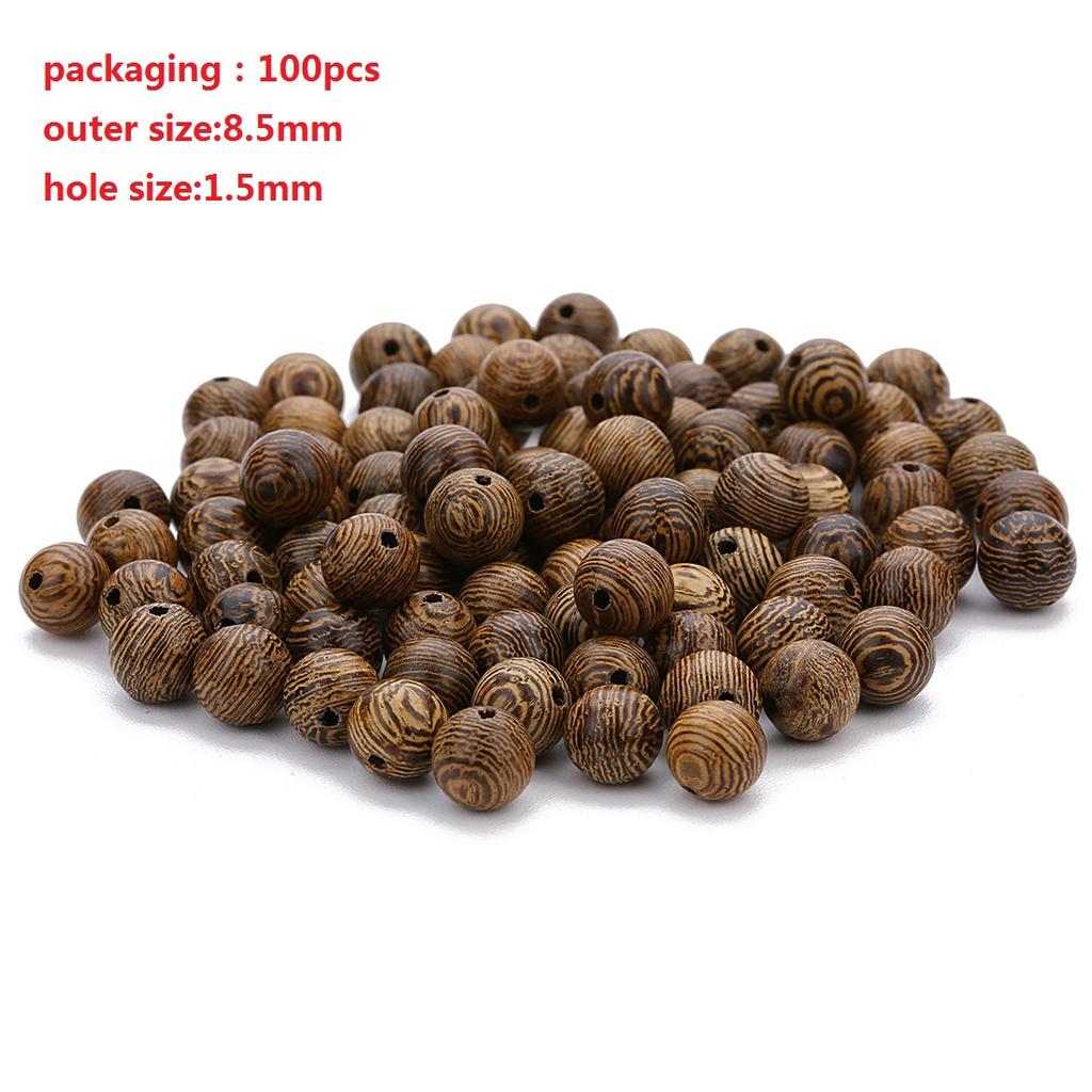 Louleur Big Hole Natural Wooden Beads For Jewelry Making Fit Necklace Bracelet Charm Stripes Loose Wood Abacus Bead
