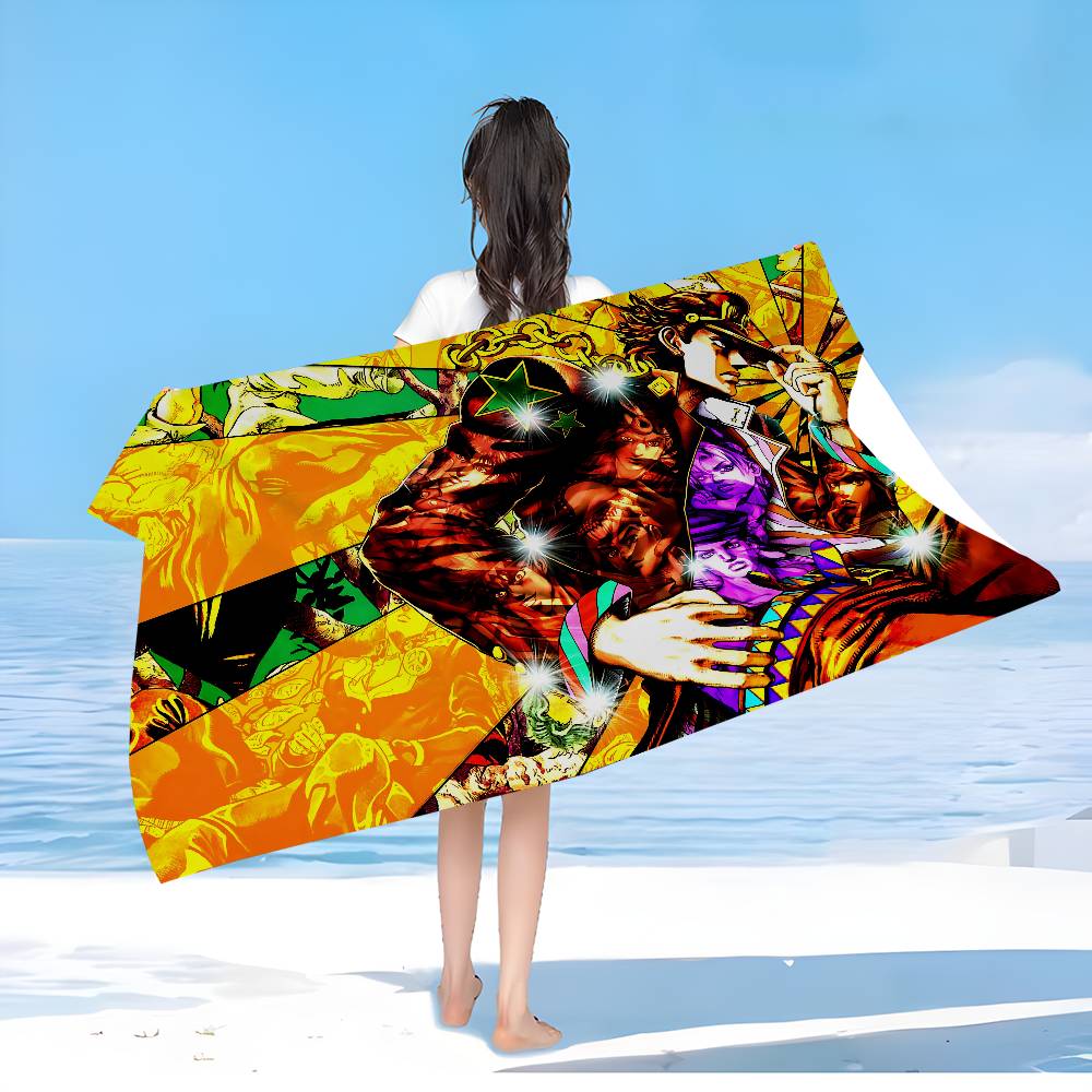 Japan Anime JoJo Bizarre Adventure Beach Towel Colorful Bath Towels For Girl Microfiber Quick Dry Yoga Spa Gym Pool