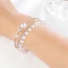 Pearl zircon open bracelet bridal multi-layer full diamond bracelet banquet claw chain rhinestone bracelet