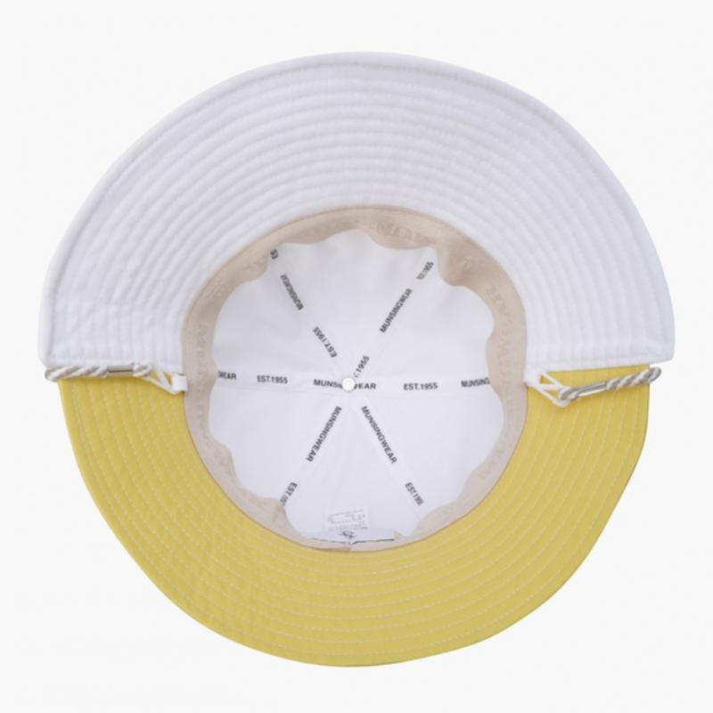 MunSingwear Women S Unbalanced Color Block Wide Bucket Hat White Mq122lcp22