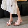 Mode Mode Schleife Elegant Damen Dünne Absätze Pumps Schuhe Luxus Damen Slipper Schuhe Runde Zehenpartie Damen High Heels Schuhe