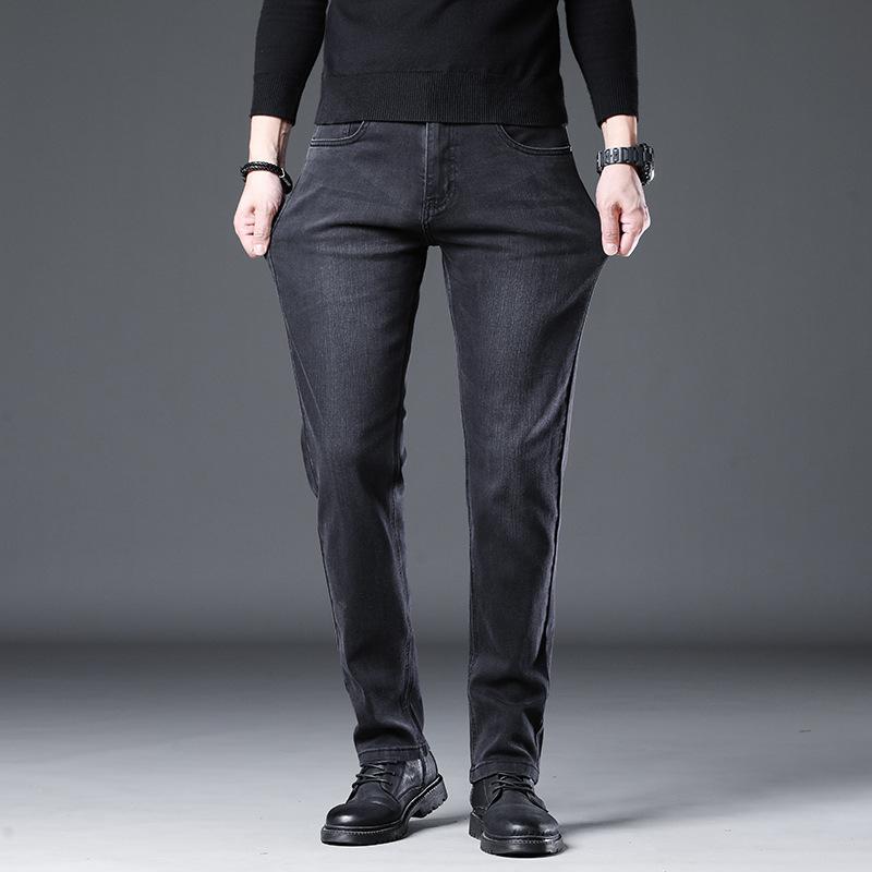 Loose Youth Straight Men's Slim New Large Size Casual Elastic Trendy American Autumn And Winter Jeans For Men